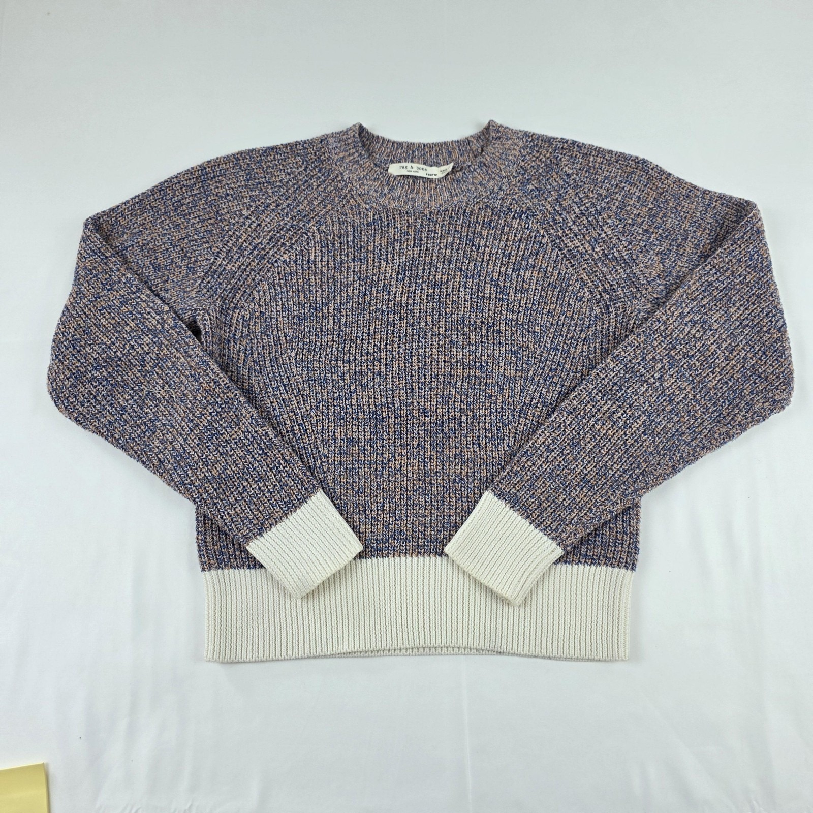 Rag & Bone Sweater Womens Xxs Blue Marled Knit Crewneck Pullover Cotton